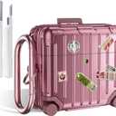 Filoto Compatible with Airpods 4 Case, Cute Fashion Suitcase Design for Airpods 4th Generation Case Cover, Shockproof Protective Hard Case with Keychain/Cleaner Kit(Rose Gold, Airpods 4 Case)