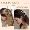 2 x 6Pcs Large Layered Hair Claw Clips, 4.1 Inch Non-slip Big Square Matte Claws for Women, Strong Hold Banana Clips for Thick Thin Hair Brown