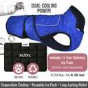Dog Cooling Vest with Ice Pack & Cooling Collar, Blue Aqua, XL | Maximum cooling support, size-matched ice packs, cooling around neck and body, UV protection, sizes to suit most dogs