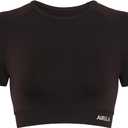 AUROLA Influence Crop Top Workout Shirts for Women, Ultra-Soft Seamless Gym T Shirts Short Sleeve Running Workout Tops (Medium, Coffee)