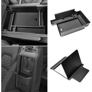 2Pcs Center Console Organizer Compatible with Nissan Pathfinder 2022-2025 And Hidden Organizer Box Accessories Secret Compartment Armrest Hidden Storage Insert Tray, Black