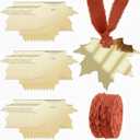 30 Pcs Thanksgiving Name Place Cards Sign Gold Mirror Acrylic Place Cards Gift Tags for Fall Thanksgiving Table Centerpiece Wedding Decor Bridal Brunches Birthday Party(Maple Leaves)