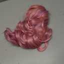 Short Bob Wigs with Bangs for Women Loose Wavy Wig Curly Wavy Shoulder Length Bob Synthetic Cosplay Wig for Girl Colorful Costume Wigs (Lovely Pink)
