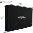 iBirdie Outdoor TV Cover 48 to 50 inch Weatherproof, Cover Size 47.5''L x 30''H, Waterproof for Outside Flat Screen 48 to 50 inch TV, Black, 600D Thick Fabric Screen Protector with Bottom