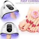 Sunrich UV Gel Nail Lamp 120W LED Nail Light Fast Dryer for Gel Polish Curing with 4 Timers Portable Handle Large Space Automatic Sensor (White)