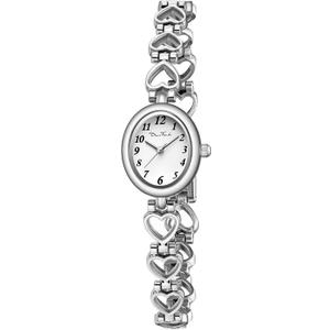 Diaofendi Petite Gold Watches for Women Vintage Bracelet Wrist Watch Luxury Ladies Oval,Fashion Dress Quartz Watch with Tools Include,Waterproof (Silver shell-white)