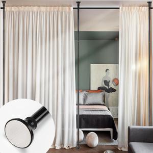 Room Divider Stand - Tension Curtain Rod No Drilling for Room Separation,4-9ft (H) 28-166''(W) Adjustable Heavy Duty Floor to Ceiling Freestanding Wall Divider Room Partition Privacy Separator,Black