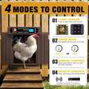 Automatic Chicken Coop Door Solar Powered, Extra Large Size, Anti-Pinch Design, Battery Powered Auto Chicken Door with Timer & Light Sensor, Solar Chicken Coop Door with Remote Control (50-100M)