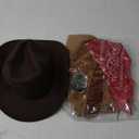 Toulite 4 Pcs Western Outfits for Men Cowboy Tassel Vest Hat Belt Buckle Paisley Bandana for Halloween Cosplay (Large, Brown, Coffee, Red)
