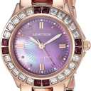 Armitron Women's 75/3689VMRG Amethyst Colored Genuine Crystal Accented Rose Gold-Tone Watch