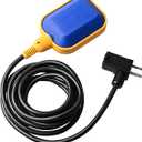 Sump Pump Universal Tethered Float Switch AC 15A 110~250V Piggyback Style Plug with 10 Feet Cord, Used in Sewage Pump, Water Tank, Septic Tank Pump, etc.