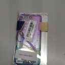 Designed for Gabb Phone 3 Pro Case, Glitter Floating Liquid Waterfall Cute Case with Tempered Glass Screen Protector, Ring Holder/Wrist Strap (Aqua/Purple)