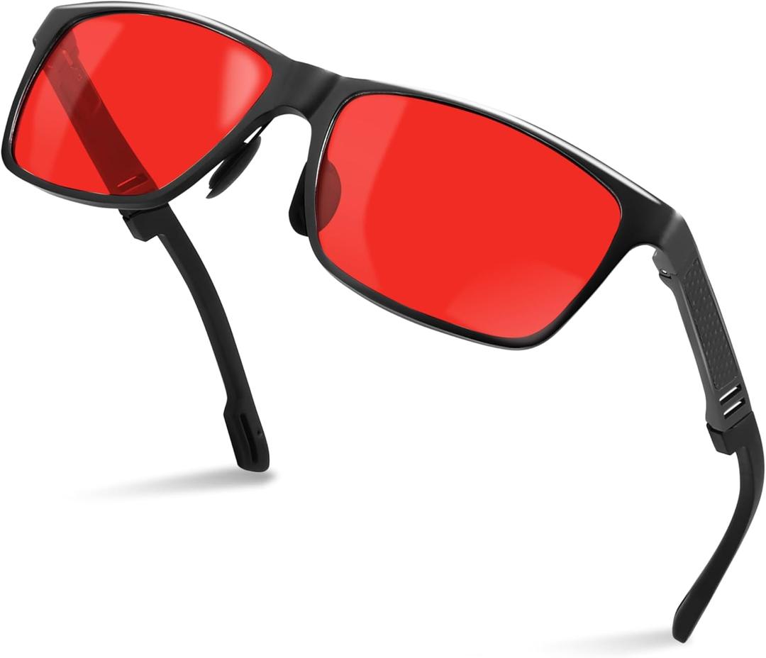 IBOANN Blue Light Glasses for Men - Lightweight Al-Mg Metal, Gaming Computer Blocking Glasses, Eye Protection Anti Eyestrain (Black)
