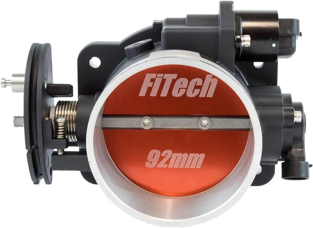 FiTech Throttle Body, Multi-Port Injection, 92 mm Diameter, Aluminum, Black Powder Coat, GM LS-Series, Each