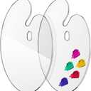 Poola Voidra 2 Pack 17 x 24 Inch Extra Large Transparent Oval Acrylic Palettes, High Transparency, Non-Stick, Easy to Clean, Suitable for Art, Painting, Makeup, and Crafts