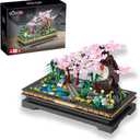 Bonsai Tree Building SetsJapanese Style Cherry Blossom Tree Mini Building Blocks(1101PCS), Including Garden, PlantsAnimalPondMeaningful Gift for 6 7 8 9 10+ Kids and Adults