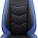 Car Seat Cover Full Set Car Seat Cover Waterproof and Anti Staining Car Seat Protector Leather Seat Cover Suitable for Most Cars' Fully Enclosed seat Covers (Black and Blue)