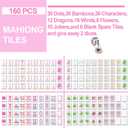 Soulchen Kaleidoscope Mahjong Tile Set 160 Mahjong Tiles 1.2'' Pink American Mahjongs Tile Set with Mahjongs Bag