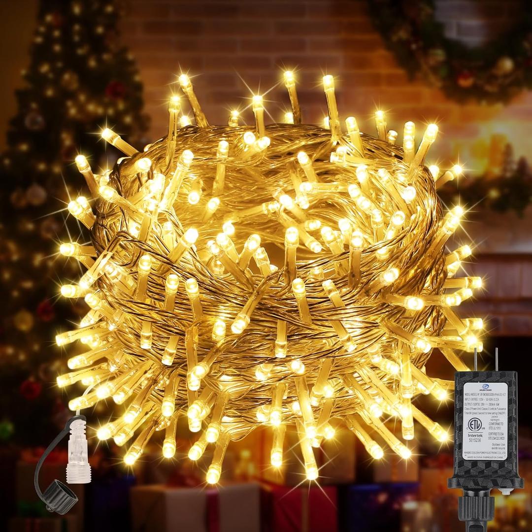 100FT 300 LED Christmas Lights Plug in,Outdoor Indoor Waterproof Fairy Lights with Timer and 8 Modes, Connectable Christmas Tree Lights for Outdoor Indoor Garden Party Decoration(Warm White)