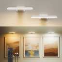 FULEN Picture Lights Battery Operated, Rechargeable Picture Frame Lights for Wall, LED Cordless Wall Lights for Arts,Paintings,Gallery&Dartboard,3 Color Temperatures, Remote Control,White,2 Pack