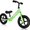 SIMEIQI 12" Balance Bike for Boys Girls 2 3 4 5 Years Old No Pedal Walking Balance Training Sports Bicycle for Kids Toddlers (Green)