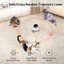 ORSDA Cat Laser Toy, 2-in-1 Interactive Automatic Motion Activated Moving 8 Holes Whack A Mole Feather, USB Rechargeable Electronic Smart Sensor Kitten Toys for Indoor Exercise