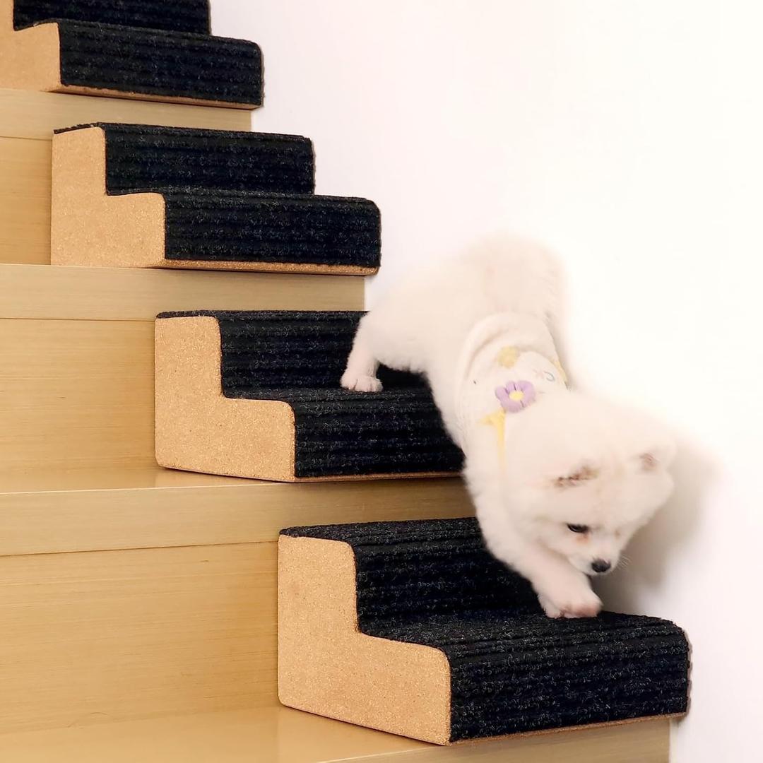 Dog Ramp for Small Dogs, 2 Step Modular Foam Dog Stairs for Any Staircase, Dog Step with Durable Non-Slip for Small Medium Old Dog Puppy (4 Pack)