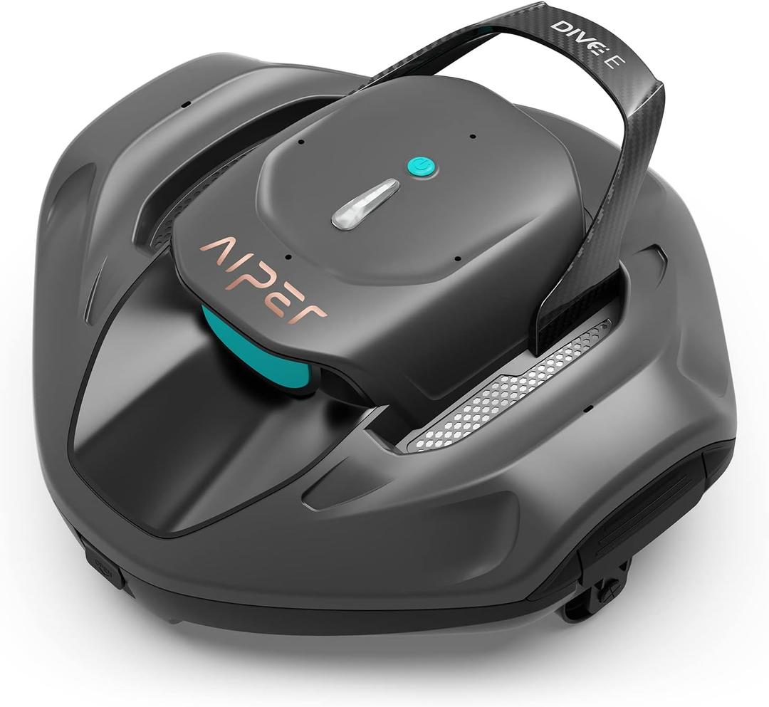 AIPER Dive E Cordless Robotic Pool Cleaner, Pool Vacuum with Dual-Drive Motors, Self-Parking, LED Indicator, Perfect for Above/In-Ground Flat Pools up to 80m² 
