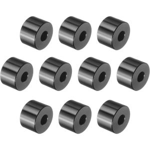 uxcell 10 Pcs Aluminum Spacer, 1/4" Bore x 3/4" OD x 1/2" Length Black Round Spacer Unthreaded Standoff Bushing Plain Finish Metal Spacers