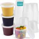 OAKRIDGE PRODUCTS Deluxe 4oz Deli Food Storage Containers Designed for Fridge and Freezer (50 Pack)