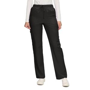 floralhue Women’s Scrub Pants –Drawstring Soft Stretch, Anti-Wrinkle Women's Scrub Pants with 6 Pockets (Black, XL)