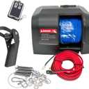 Electric Anchor Winch,Boat Anchor Wench 12V Marine Saltwater Anchor Windlass Kit with Wireless Remote Control Anchors Up to 25 LBS (Black)