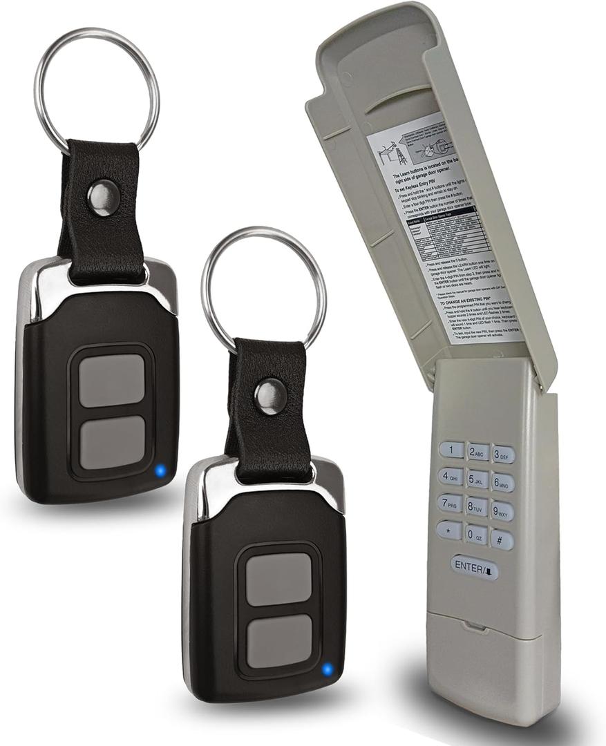 for Chamberlain LiftMaster Craftsman Garage Door Opener Keypad & Remote Universal,893MAX with Yellow, Purple, Green, Red/Orange Learn Button, 877MAX 971LM 371LM 893lm 891lm 373lm 973lm