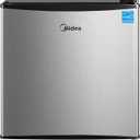 Midea MERM17B0ASL 1.7 Cu Ft Mini Fridge, Compact Refrigerator with Adjustable Thermostat, Reversible Door, Low Noise, Energy Efficient, Ideal for Dorm, Office, Bedroom, Steel Gray