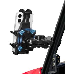 Anti-Vibration Polaris Ranger Phone Mount, Adjustable Heavy Duty Ranger Phone Holder Fit for Pro-fit Cage, Compatible with Polaris Ranger General Can-Am Defender Maverick Trail,3-axis