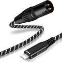 Lightning to XLR Male Output Audio Cable 6.6FT,i Phone to X LR Audio Stereo Cable, for Speaker, Amplifier, Mixer Console, etc (Unidirectional from Lightning to XLR Only)