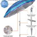 Blissun 7.2' Beach Umbrella with Sand Anchor, Outdoor Portable Beach Umbrella for Sand with Tilt Pole, Carry Bag, Air Vent