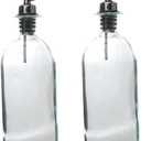 2Pcs Glass Oil Dispenser Oil Bottle for Kitchen Condiments Vinegar Storage Jar for Soy Sauce and Salad Dressings