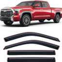 in-Channel Rain Guards for 2022-2026 Toyota Tundra CREWMAX ONLY, Window Visor Shields Vent Deflector Shade Wind Dark Smoke 2023 2024 22 23 24 25, Tape-On Inside-Mount, 4PCS