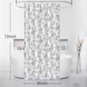 Seorsok Grey Shower Curtain,Sage Cotton Floral Cottagecore,Elegant Floral Fabric Shower Curtain Machine Washable Waterproof Bathroom Decor 36'Wx72'L inches