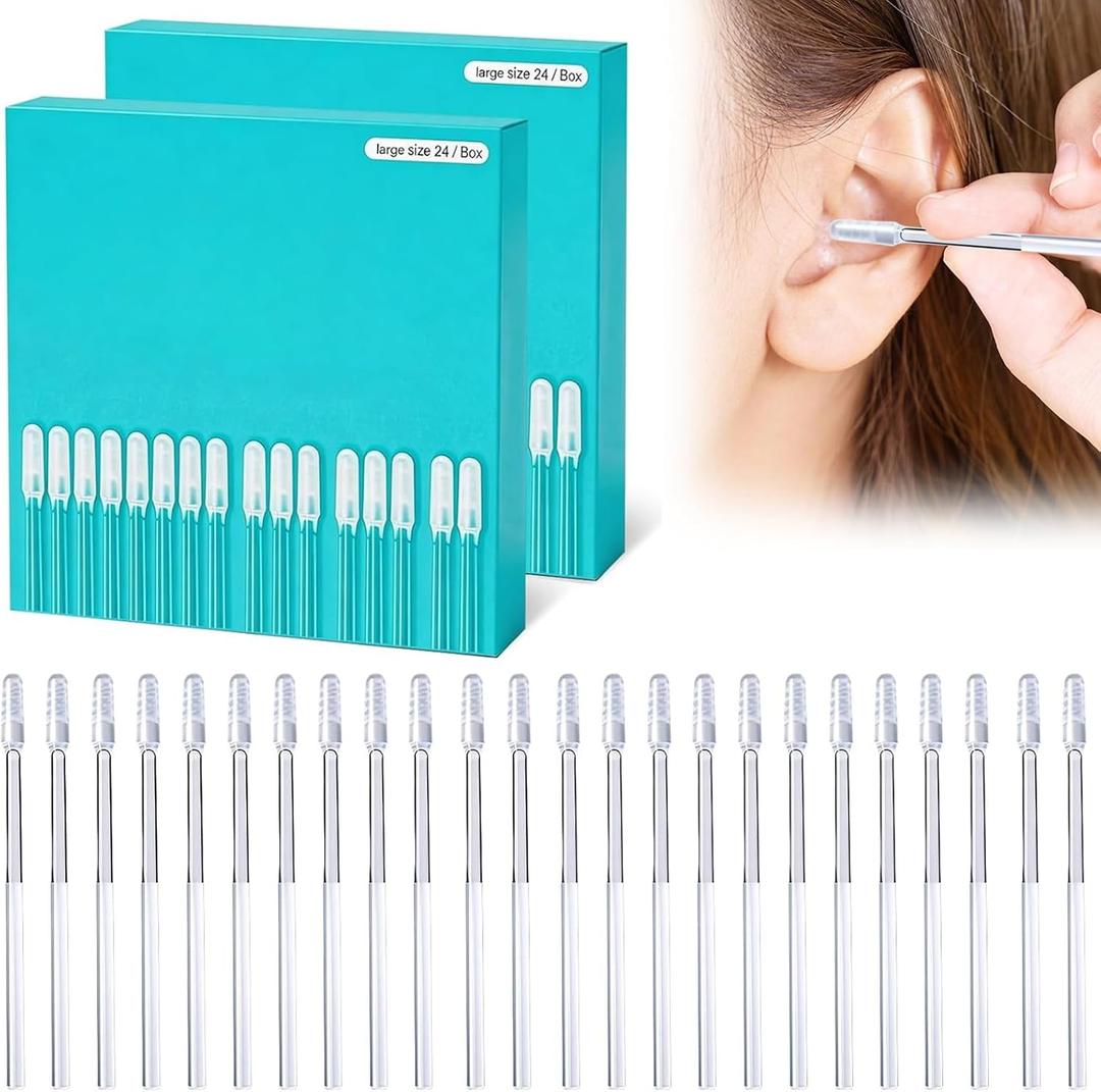 Sticky Ear Cleaning Stick, 2026 New Reusable Ear Wax Removal Tools with Dust Cover Packaging, Adhesive Ear Cleaning Sticks for All Ages (48 Pack)