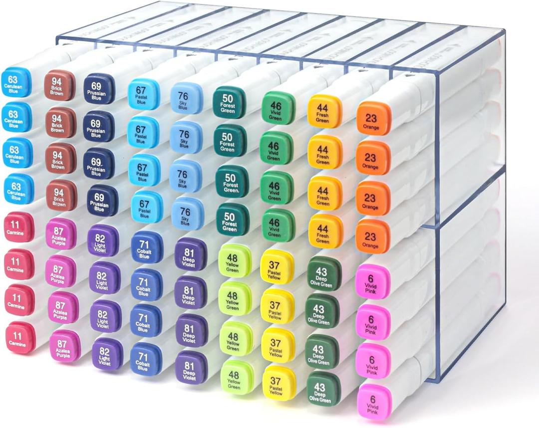 Vowcarol Clear Acrylic Marker Organizer, Marker Holder 18 Slot for 72 Markers- 1 Pack