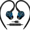 2 x Hmusic Sports Earbuds Wired with Microphone, USB Type C in-Ear Headphones with Over Ear Hook Earphones for Sports, Running, Workout, Exercising, Gym (Green)