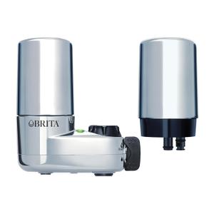 Brita Faucet Mount Water Filter System, Chrome, No-Wait Filtration, Easy Install, Multi-Use Tap Water Filter for Kitchens, Bathrooms & Small Spaces (1)
