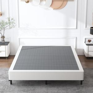 Box Spring Full Size 9 Inch High, Heavy Duty Mattress Foundation, Sturdy Metal Box Spring Only with Fabric Cover Set, Easy Assembly, Noise Free