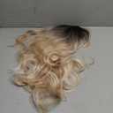 Long Wavy Wig with Bangs for Women Fashionable Natural-looking Curly Headdress Skin-friendly Comfortable Daily Wear Stylish White Tea Color with Brown Top All-age Suitable