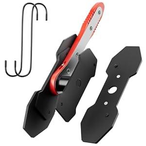 MAYESAR Brake Caliper Compression Tool, Caliper Piston Compressor Tool With Additional 2 pcs Large Steel Plate and 2 Hooks, 360°Adjustable Brake Caliper Tool for Single Twin Quad Piston Calipers (Red)