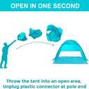 Alvantor® Beach Tent Beach Umbrella Outdoor Sun Shelter Cabana Automatic Instant Pop-Up UPF 50+ Portable Beach Shade Camping Fishing Hiking Canopy Easy Set Up Light Weight Windproof for 2-3 Person, 70"x53"x48"