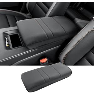 2024 2025 2026 Prologue Center Console Cover for Honda Prologue (EX/Touring/Elite), Waterproof &Comfy Leather 2025 Prologue Armrest Cover 2026 Prologue Accessories (Black Leather+ Brown line)