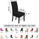 Dining Room Chair Slipcovers Dining Chair Covers Parsons Chair Slipcover Stretch Chair Covers for Dining Room Set of 8, Black